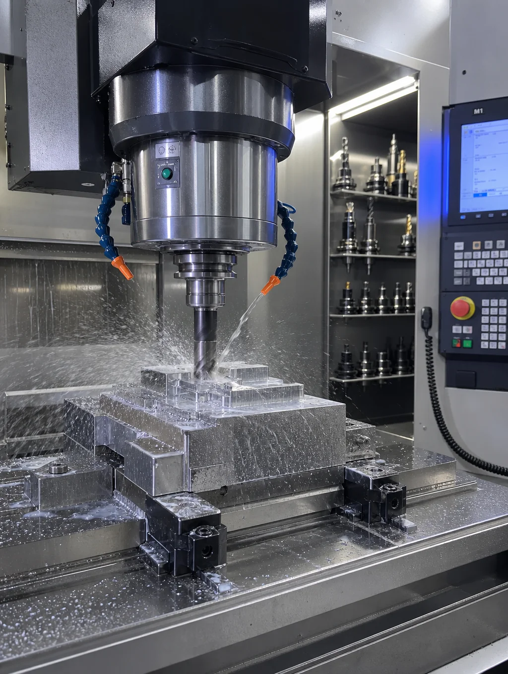 In-house CNC machining center for mold fabrication